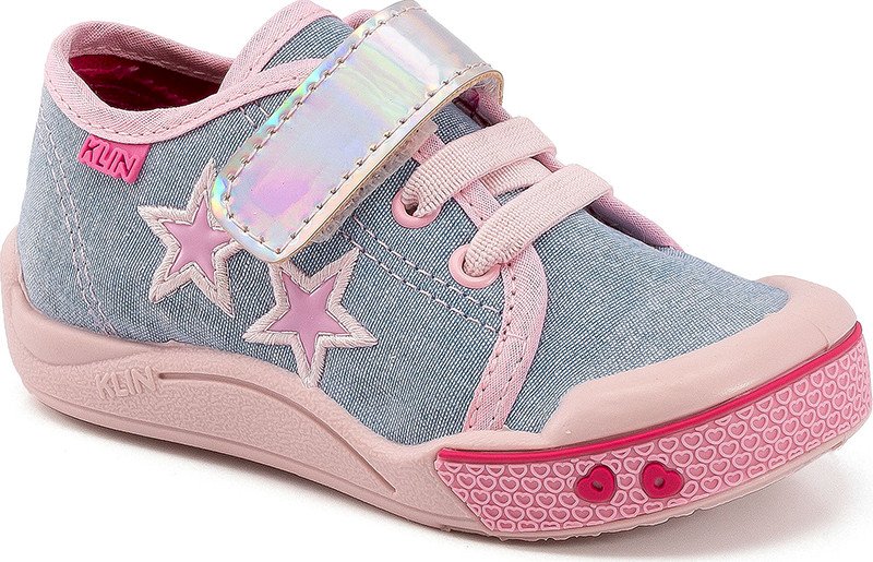 Tênis Klin Toy Fashion Estrelas Jeans Claro/Rosa Cód: 352