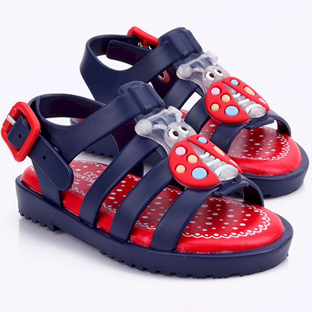 Sandália World Colors Drops Joaninha Marinho/Vermelho Cód: 321