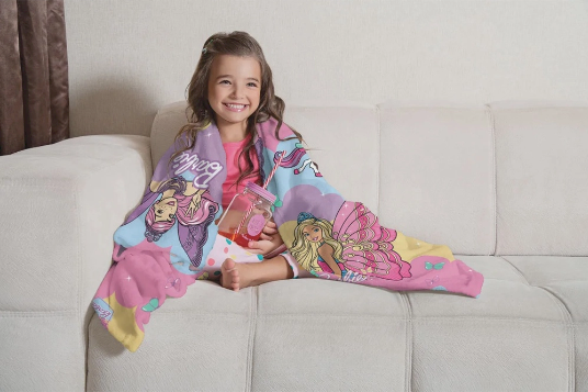 Manta Fleece Microfibra Infantil Barbie Cód: 363
