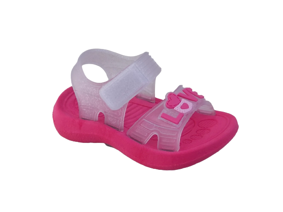 Sandália Papete Keto Baby Love Gliter Prata/Pink Cód: 412