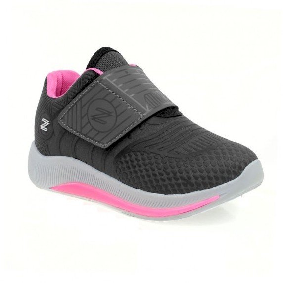 Tênis Infantil Zeuz Calce Fácil Preto/Pink Cód: 102