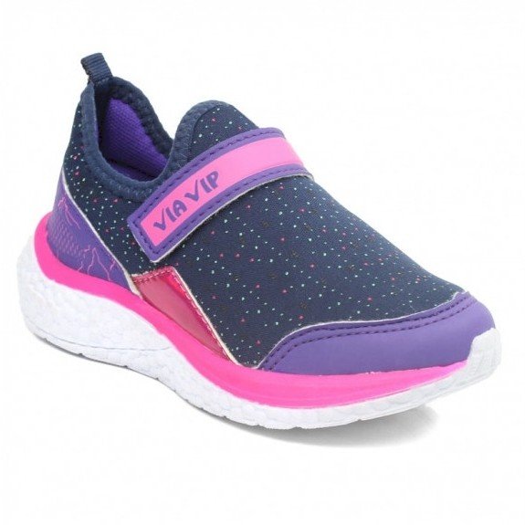 Tênis Infantil Slip Via Vip Marinho/Pink Cód: 314