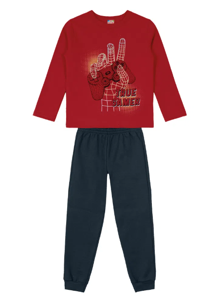 Conjunto Moletom Brandili True Gamer Vermelho Cód: 119