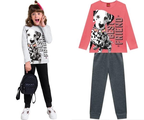 Conjunto Moletom Kyly Dálmata Imperdivel Cód: 4