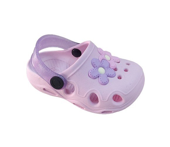 Babuche Keto Baby Flores Glitter Lilás Cód: 390