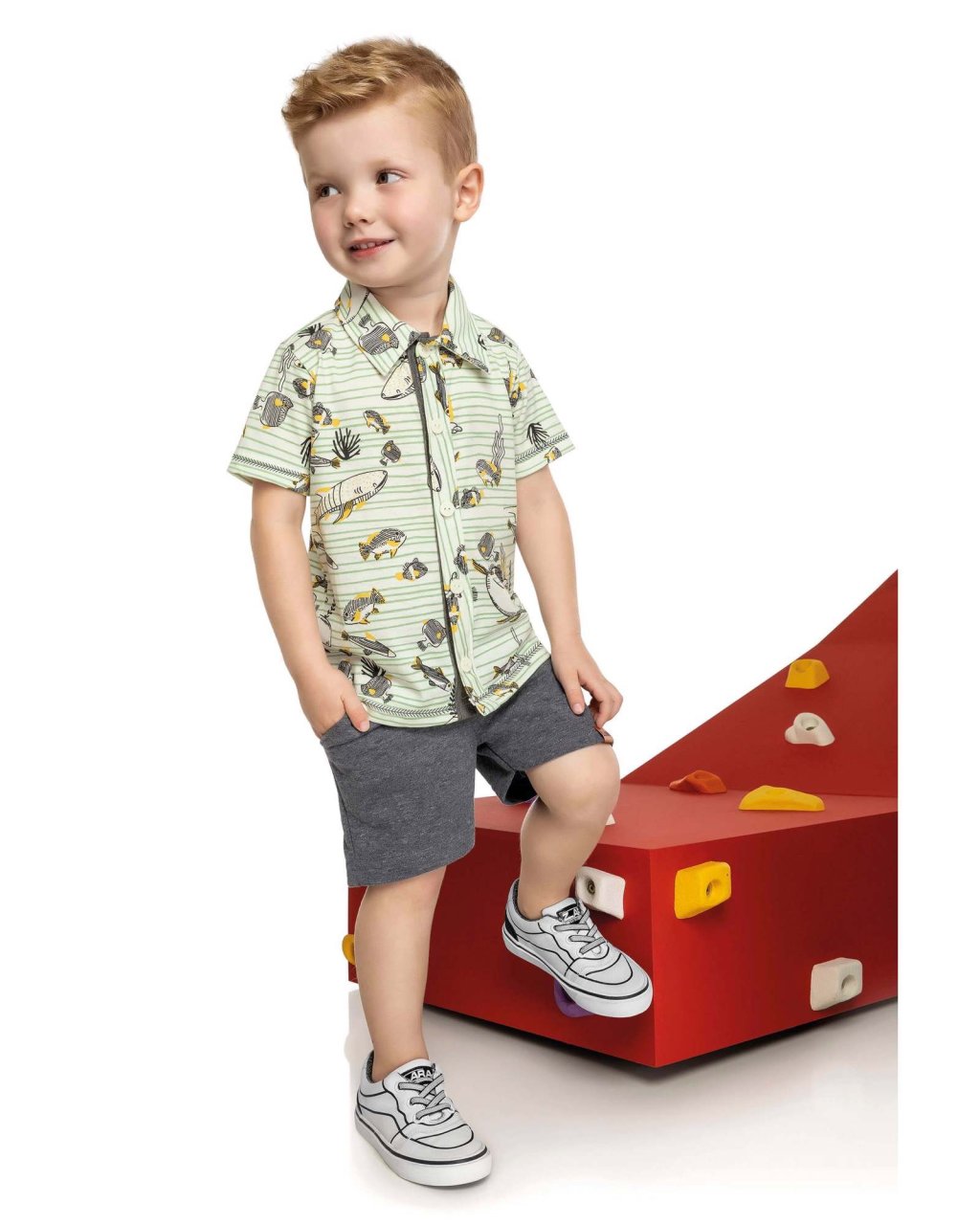 Conjunto Infantil Elian Camisa Estampada Imperdivel Cód: 45