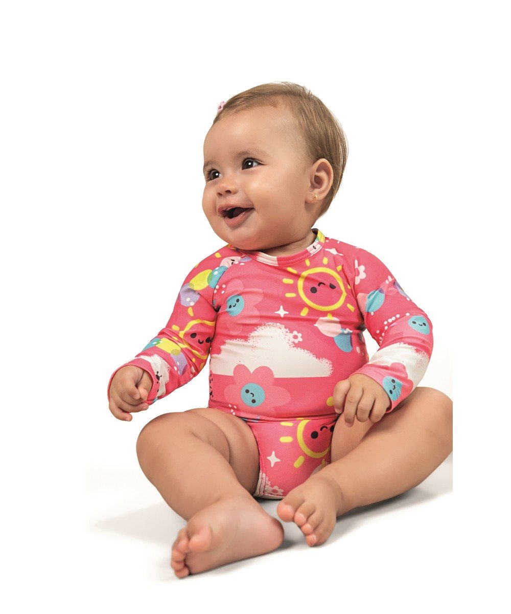 Conjunto Praia/piscina Kamylus Rosa Proteção Uv Cód: 372