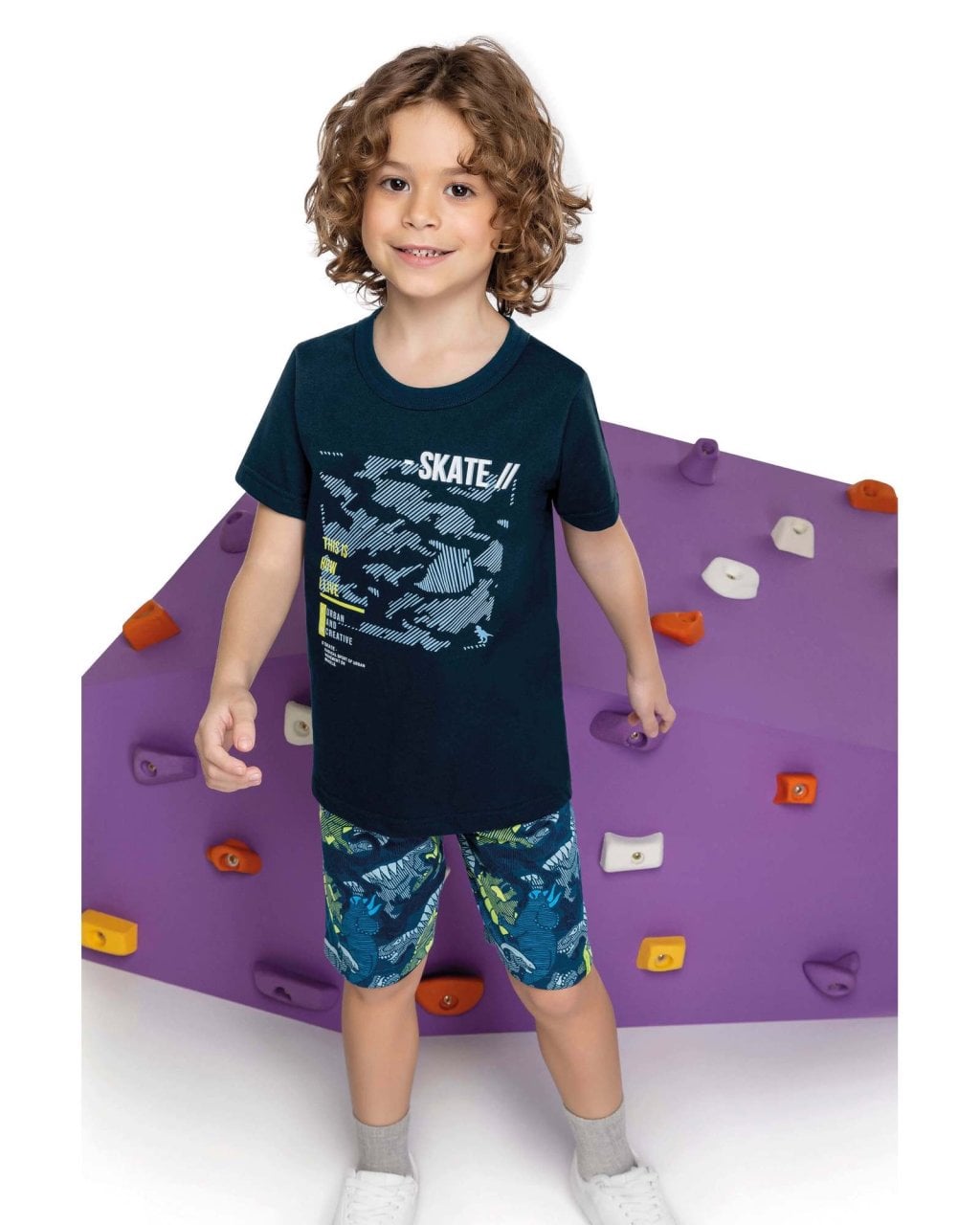 Conjunto Infantil Elian Skate Azul-Marinho Cód: 486