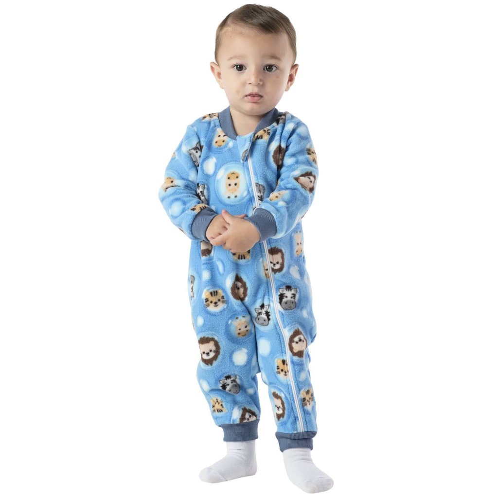 Pijama Macacão Infantil Vrasalon Safari Azul Cód: 543