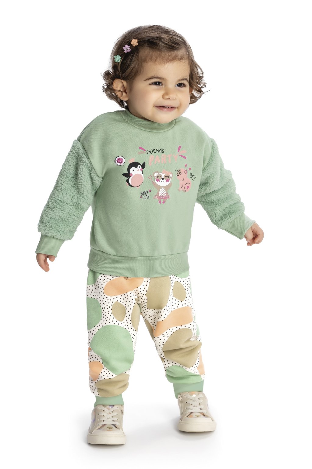 Conjunto Bebê Elian Friends Party Verde Cód: 551