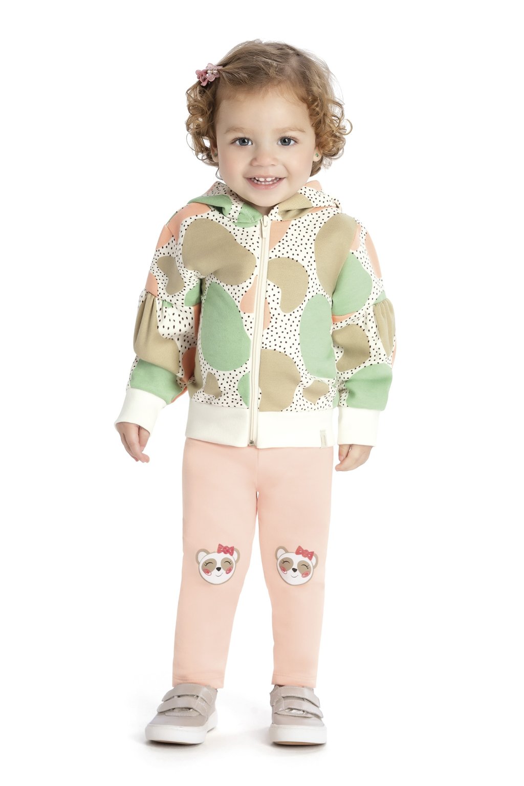 Conjunto Elian Ursinha Bege com Rosa Cód: 552