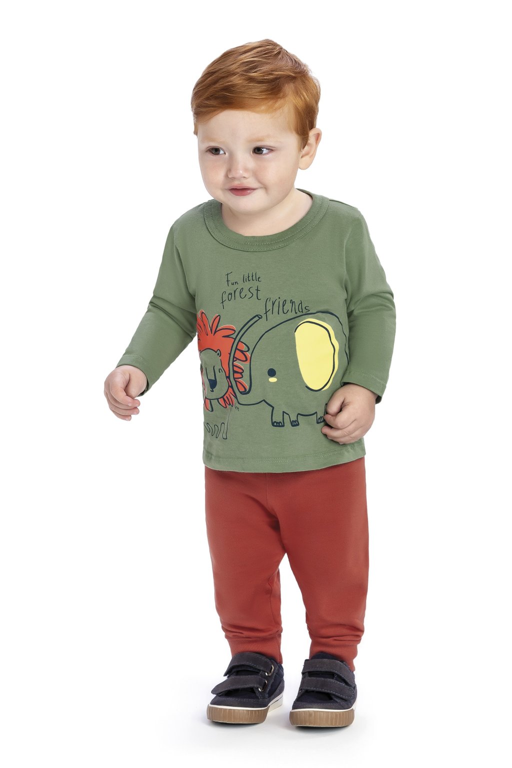 Conjunto Bebê Elian Estampado Forest Verde Cód: 562