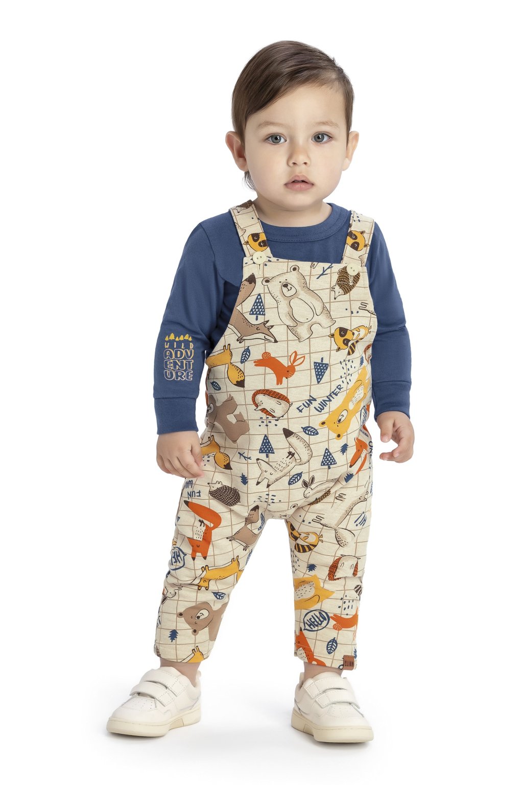 Conjunto Jardineira Elian Wild Adventure Verde Cód: 564
