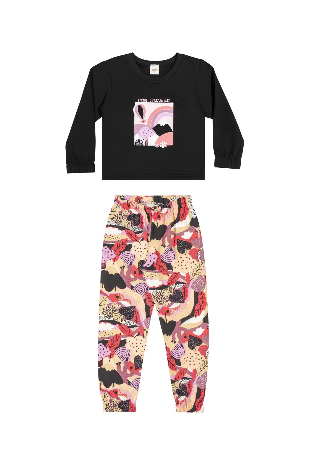 Conjunto Elian Moletom Peluciado Estampado Cód: 582