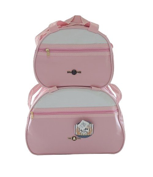 Kit Bolsa Maternidade 2 Peças Ludy Baby Rosa Claro Cód: 583