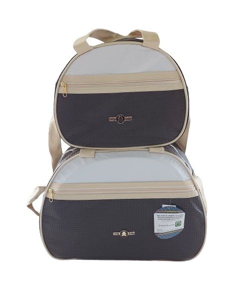 Kit Bolsa Maternidade 2 Peças Ludy Baby Marrom com Bege Cód: 583