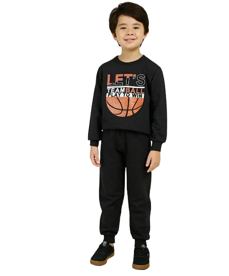 Conjunto Moletom Rei Rex Basquete Preto Cód: 121