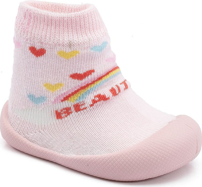Sapatinho Klin Meia Com Solado Confort Encanto Rosa Claro Cód: 138
