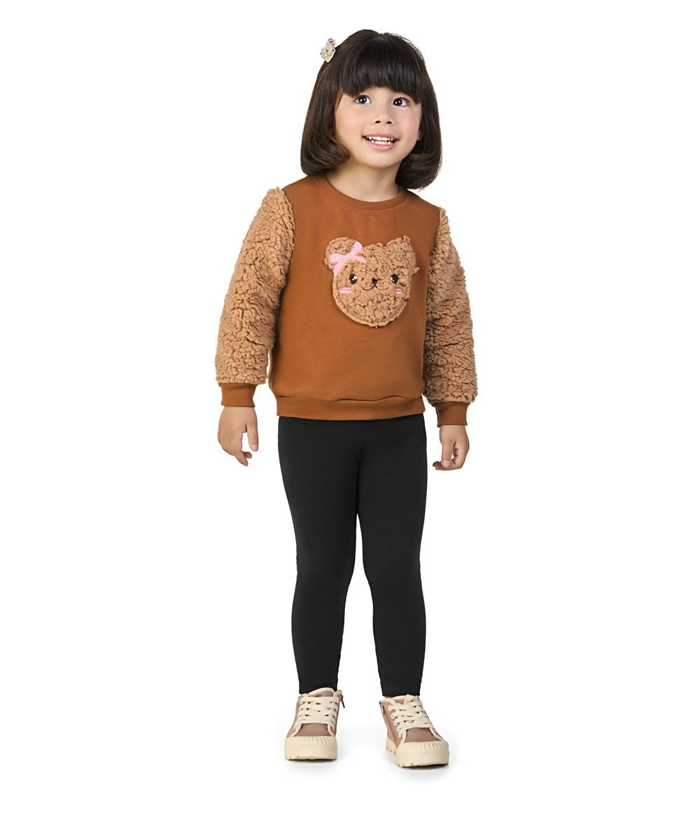 Conjunto Infantil Kamylus Ursinho Marrom/preto Cód: 295
