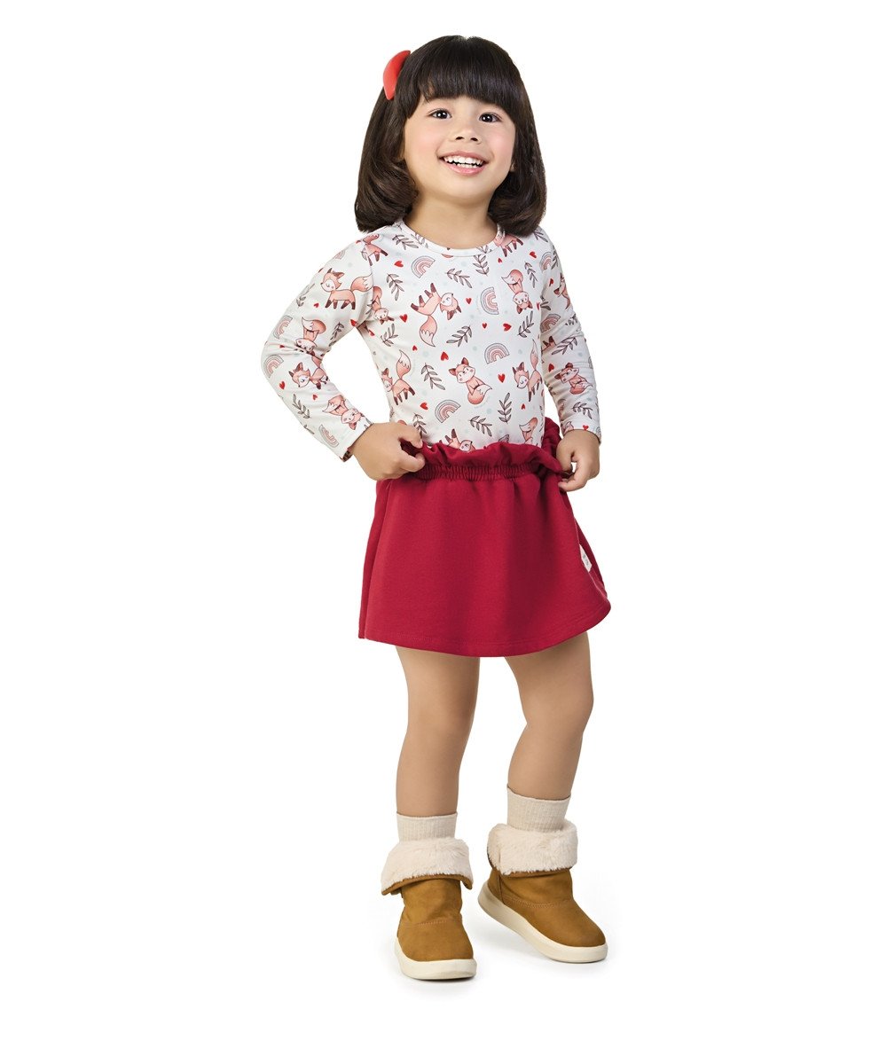 Conjunto Infantil Kamylus Short-Saia Raposinha Cód: 309