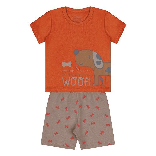 Conjunto Kamylus Cachorrinho Meu Primeiro Amigo Laranja Cód: 284