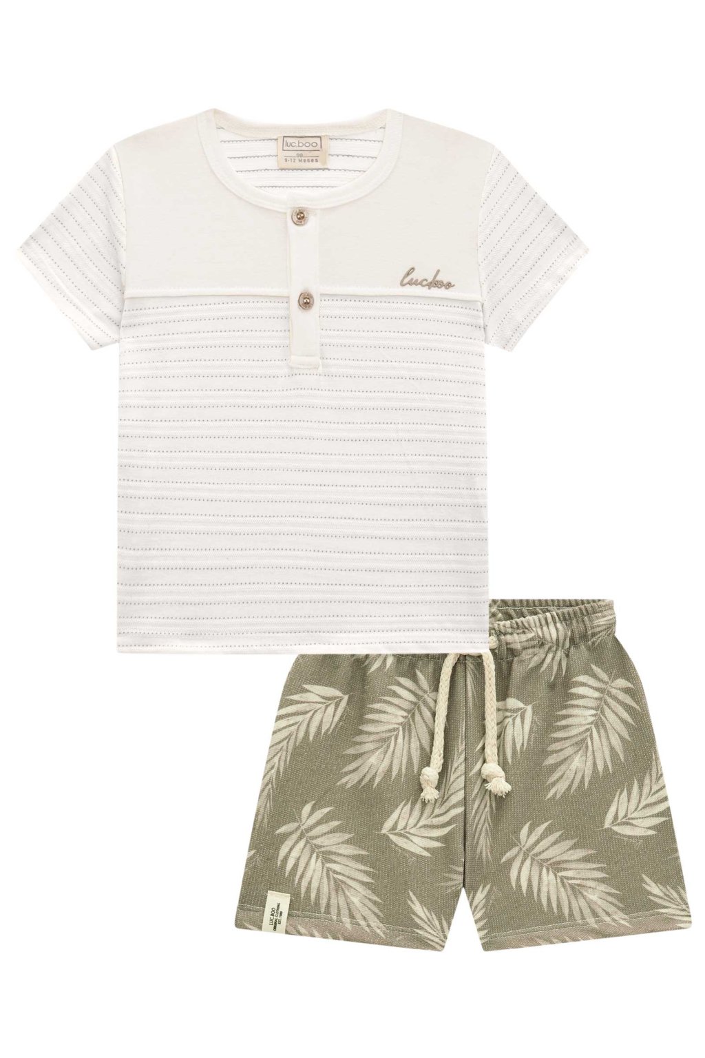Conjunto Luc.boo Bermuda Folhagens Bege Linha Luxo Cód: 403