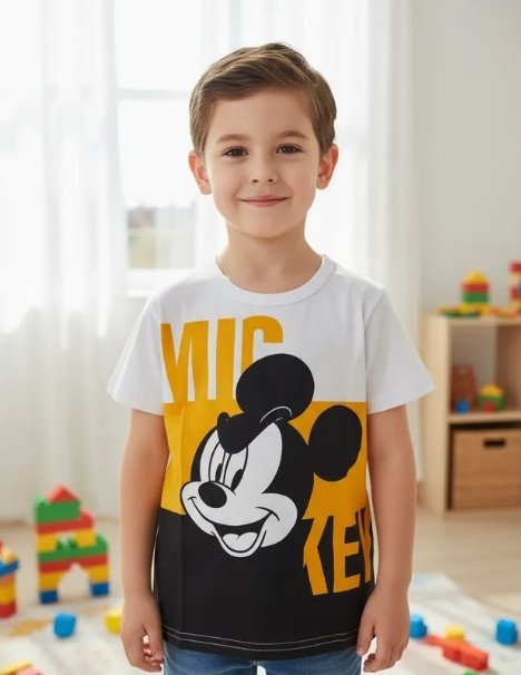 Camiseta Kamylus Meia Malha Mickey Mouse