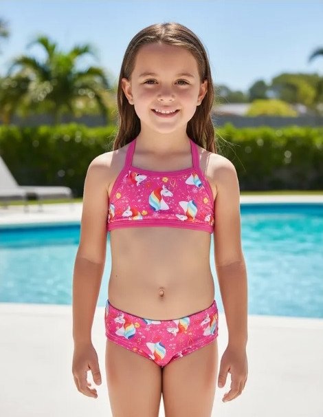 Biquíni Pink Unicórnio Proteção Uv50+ Imperdivel Cód: 452