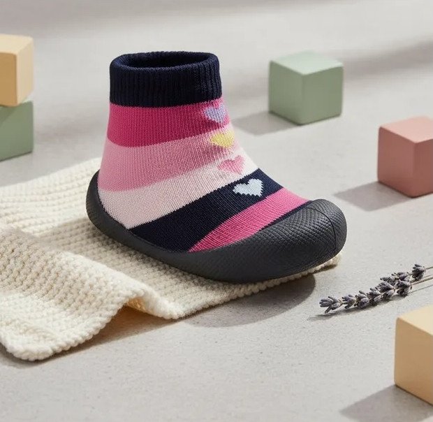 Sapatinho Klin Meia Com Solado Confort Corações Cód: 89