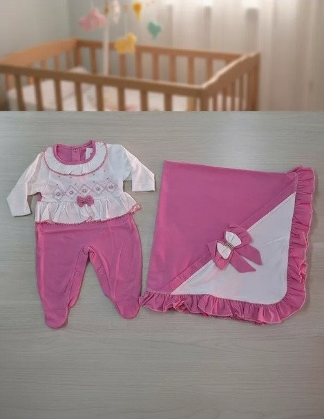 Saída De Maternidade Meu Xodó Encanto Rosa Linha Luxo Cód: 475