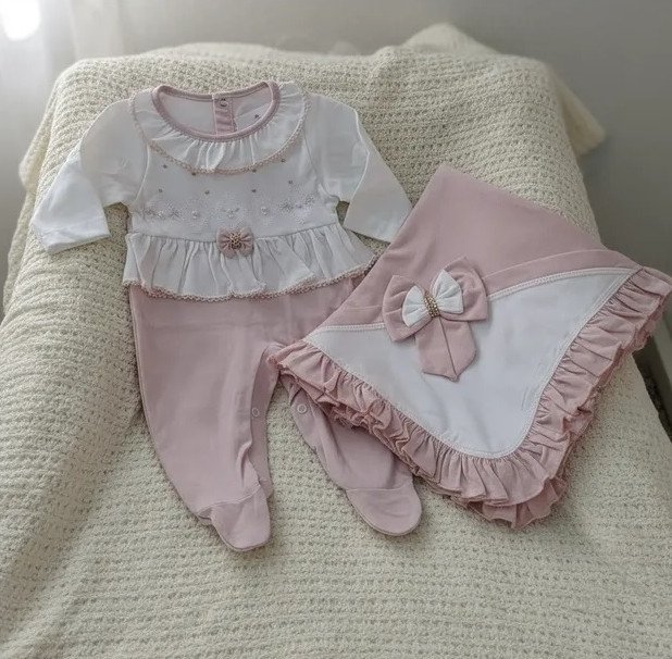 Saída De Maternidade Meu Xodó Encanto Nude Linha Luxo Cód: 475