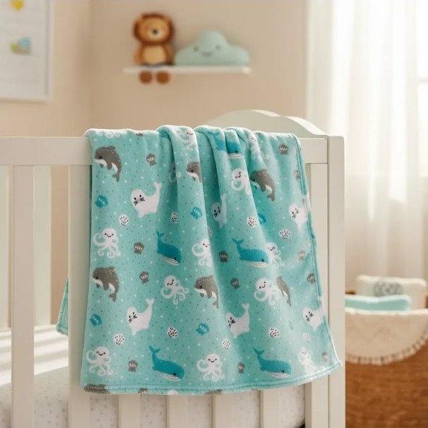 Cobertor Minasrey Baby Nice Flannel Baleia Cód: 481