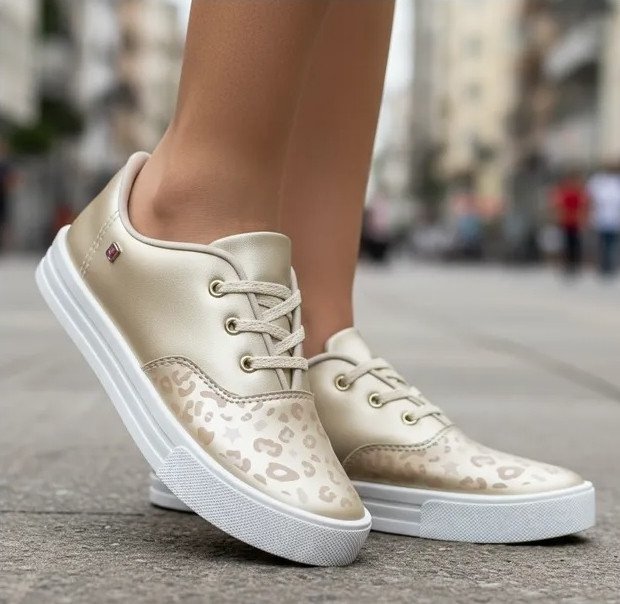 Tênis Sweet Joy Dourado Imperdivel Cód: 107