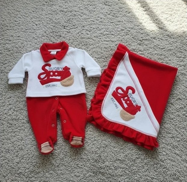 Saída Maternidade Manu Baby Plush Sports Rugby Luxo Cód: 484