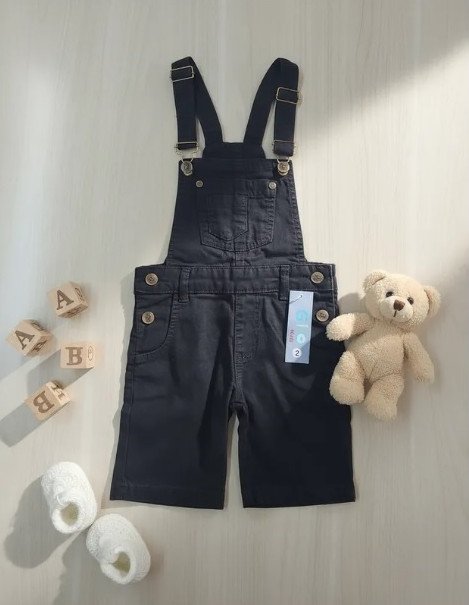 Jardineira Gijo Kids Em Sarja Com Bolso Frontal Cód: 502