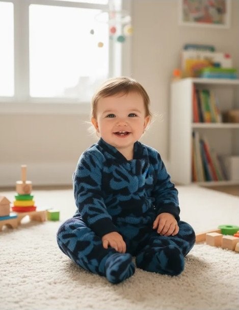 Macacão Bebê Smoby Baby Fleece com Zíper Marinho Cód: 527