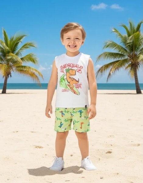 Conjunto Infantil Vrasalon SURFSAURUS Dino Surf Cód: 587