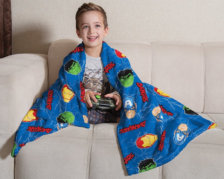 Manta Fleece Microfibra Infantil Avengers-Vingadores Cód: 363