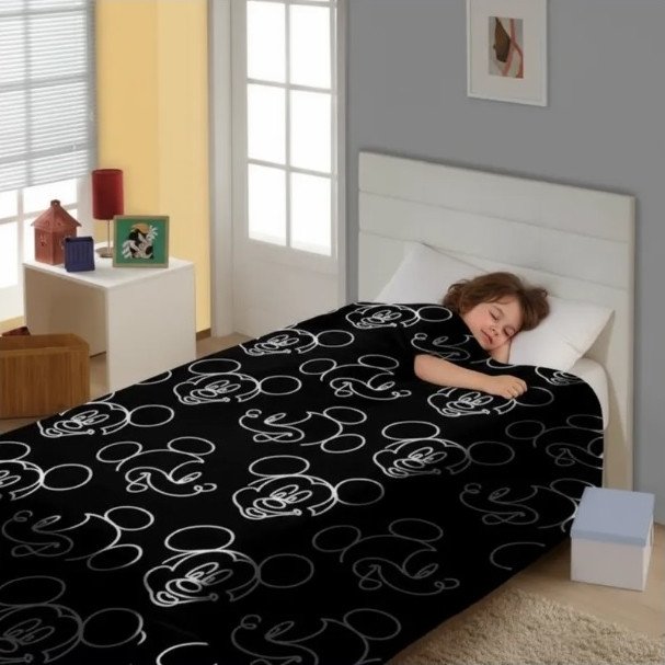 Manta Infantil Jolitex Fun Disney Solteiro Mickey Cód: 595