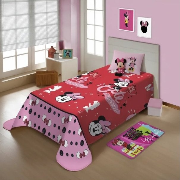 Manta Infantil Jolitex Fun Disney Solteiro Minnie Cód: 595