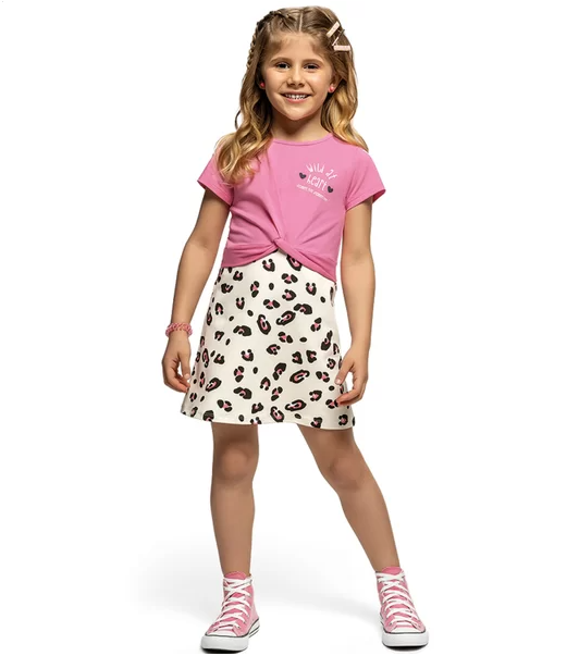 Vestido Kamylus Maxi Cotton Meninas Sonhadoras Rosa Cód: 598