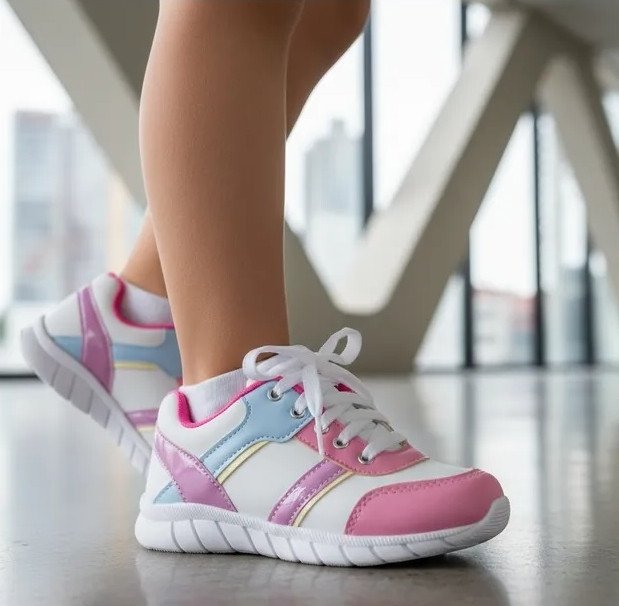 Tênis Infantil Tokpé Menina Branco/Colorido Imperdivel Cód: 249