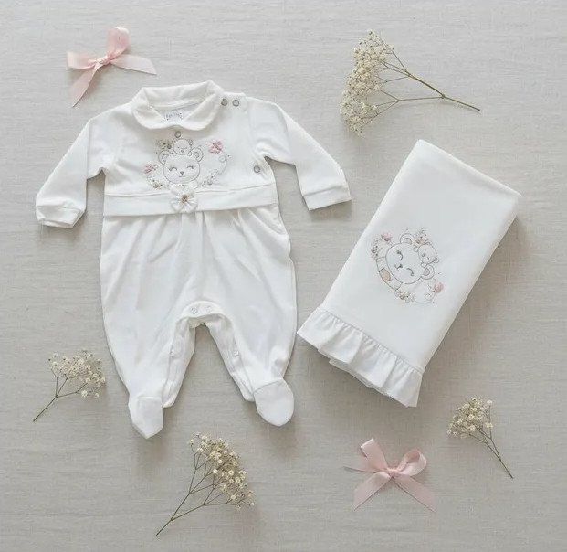 Saída De Maternidade Amor Eterno Ursinha Linha Luxo Cód: 472