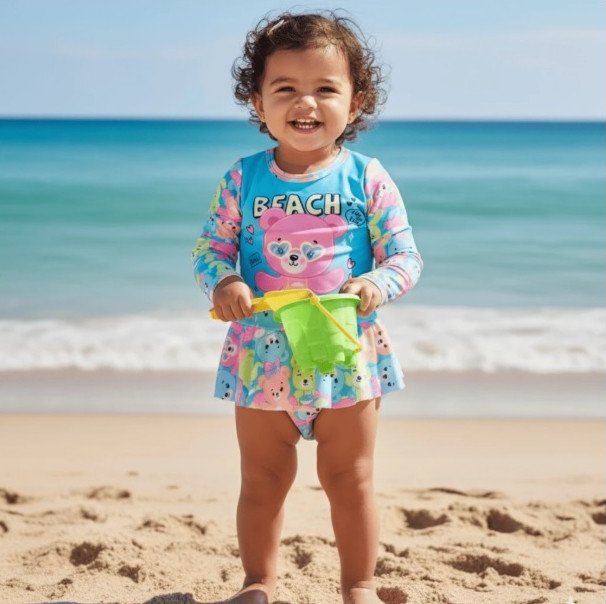 Maiô Manga Longa Kamylus Beach Proteção Turquesa Uv50+ Cód: 615