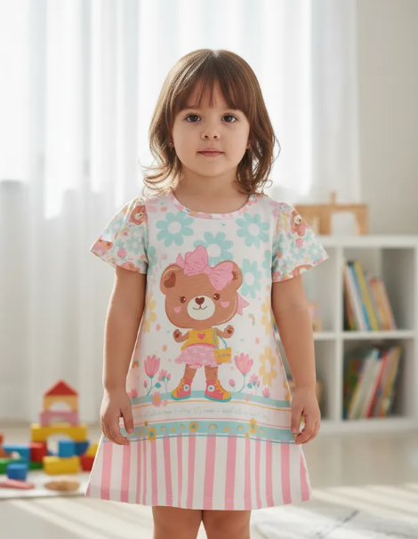 Vestido Kamylus Ursinha Imperdivel Cód: 351