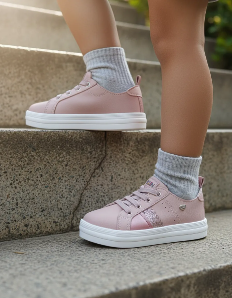 Tênis Klin Moon Rosa Candy/Rosa Metalizado Cód: 435