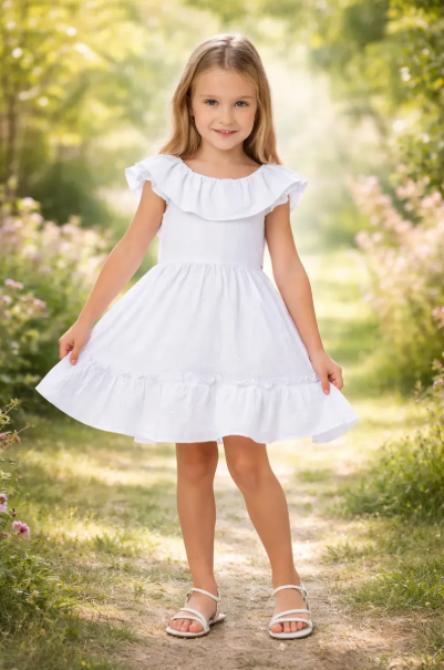Vestido Vrasalon Branco Corações Linha Festa Luxo Cód: 23