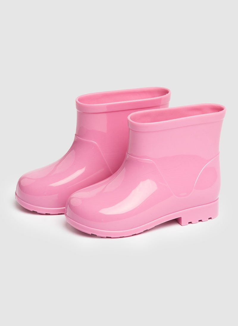 Bota Galocha Infantil Cano Curto Borracha Rosa Imperdivel Cód: 34