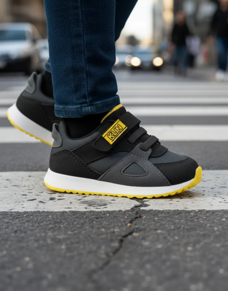 Tênis Klin Walk Grafite/Preto/Amarelo Imperdivel Cód: 616