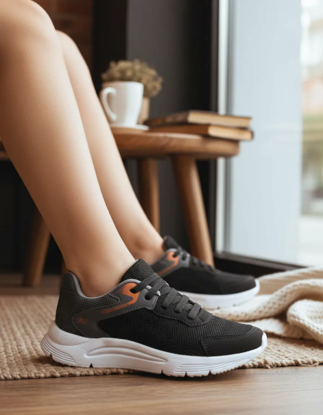 Tênis Klin New Sport Kids Preto/Grafite/Laranja Cód: 625